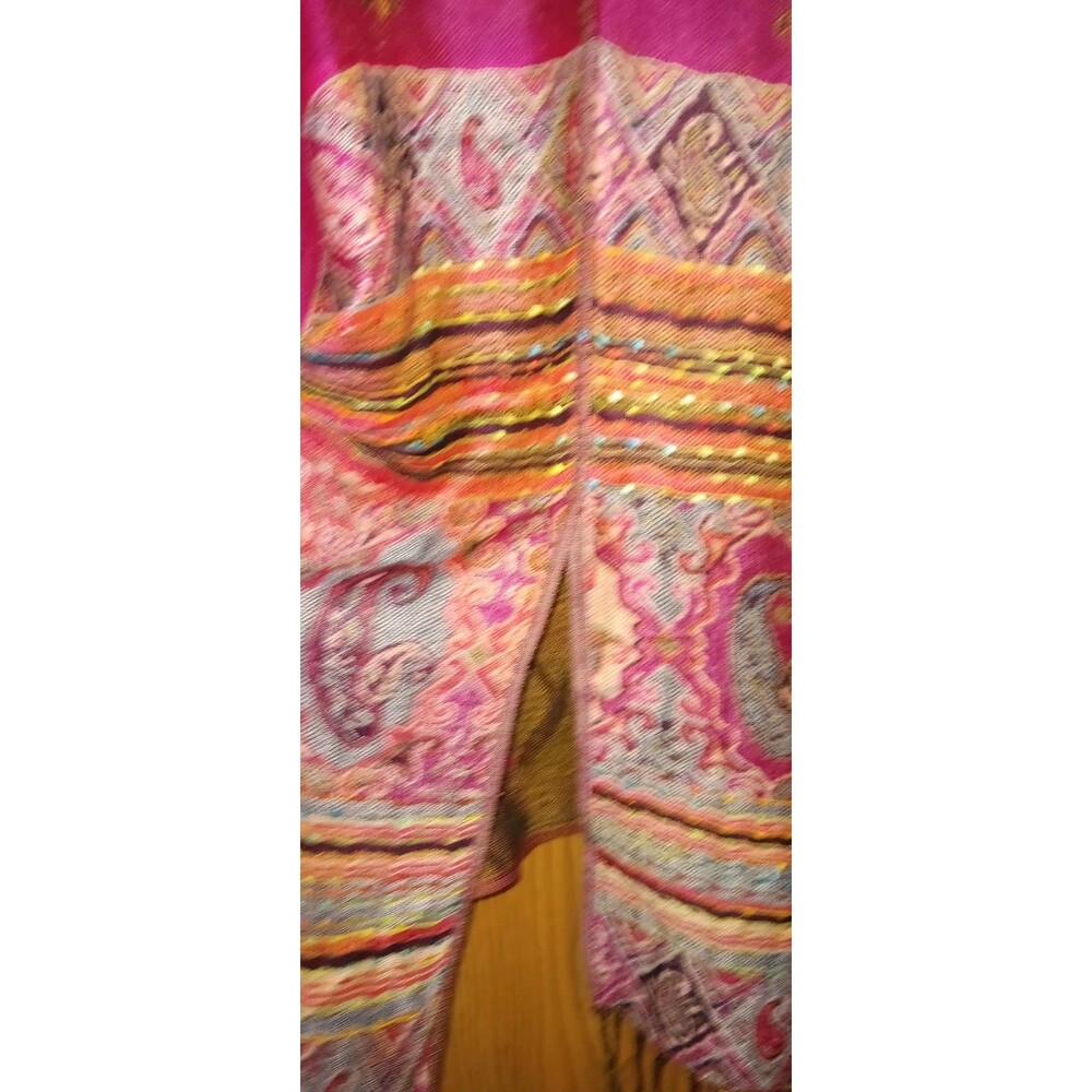 Beauty And The Bliss Wrap Cardigan Womens One Size Multicolor Pink Paisley... - Picture 5 of 7